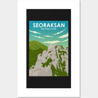 Seoraksan National Park South Korea Vintage Minimal Travel Poster Posters and Art